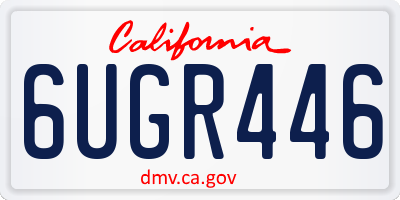 CA license plate 6UGR446
