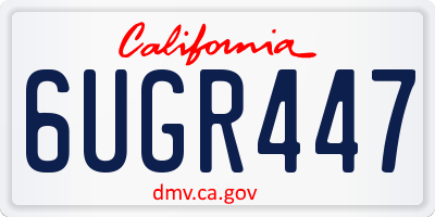 CA license plate 6UGR447