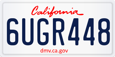 CA license plate 6UGR448