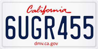 CA license plate 6UGR455