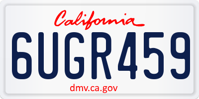 CA license plate 6UGR459