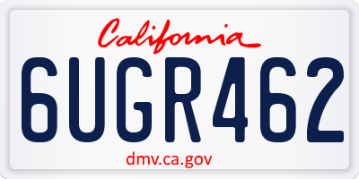 CA license plate 6UGR462