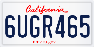 CA license plate 6UGR465