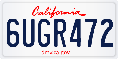 CA license plate 6UGR472