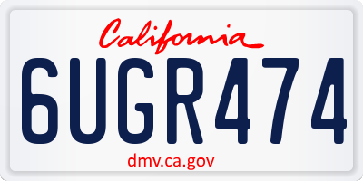 CA license plate 6UGR474