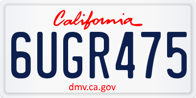 CA license plate 6UGR475