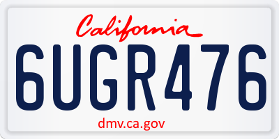 CA license plate 6UGR476