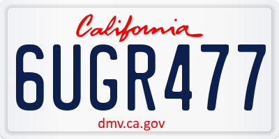 CA license plate 6UGR477