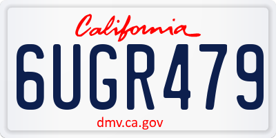 CA license plate 6UGR479