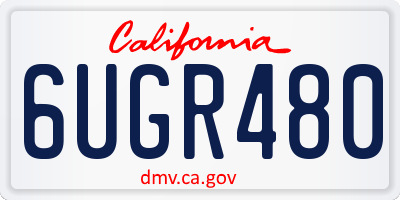 CA license plate 6UGR480
