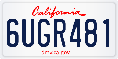 CA license plate 6UGR481