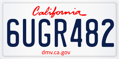 CA license plate 6UGR482