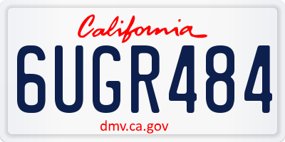 CA license plate 6UGR484