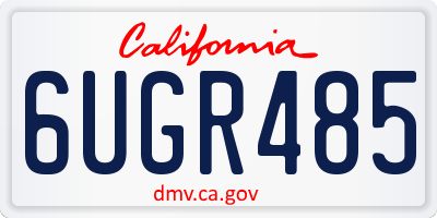 CA license plate 6UGR485