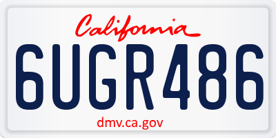 CA license plate 6UGR486