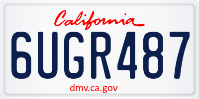 CA license plate 6UGR487