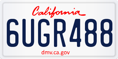 CA license plate 6UGR488