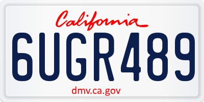 CA license plate 6UGR489