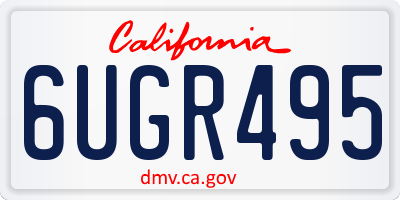 CA license plate 6UGR495