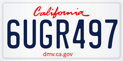 CA license plate 6UGR497