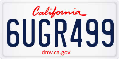 CA license plate 6UGR499