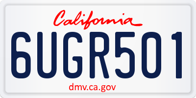 CA license plate 6UGR501