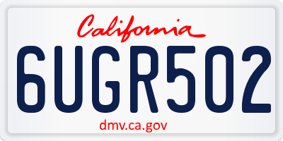 CA license plate 6UGR502