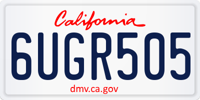 CA license plate 6UGR505