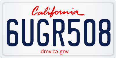 CA license plate 6UGR508
