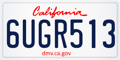 CA license plate 6UGR513