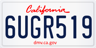 CA license plate 6UGR519