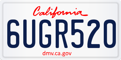 CA license plate 6UGR520