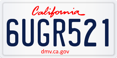 CA license plate 6UGR521
