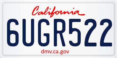 CA license plate 6UGR522
