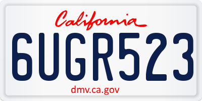 CA license plate 6UGR523