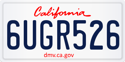 CA license plate 6UGR526