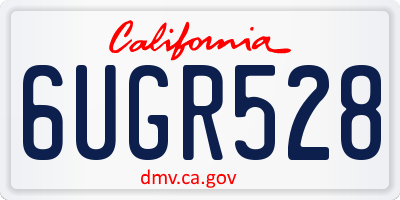 CA license plate 6UGR528