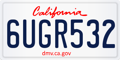 CA license plate 6UGR532
