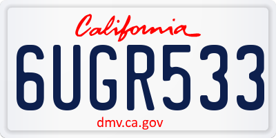 CA license plate 6UGR533