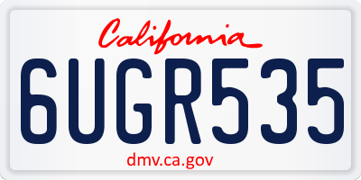 CA license plate 6UGR535