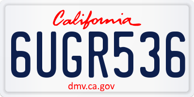 CA license plate 6UGR536