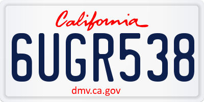CA license plate 6UGR538