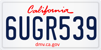 CA license plate 6UGR539