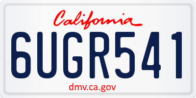 CA license plate 6UGR541