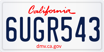 CA license plate 6UGR543