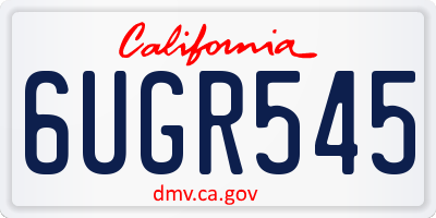 CA license plate 6UGR545