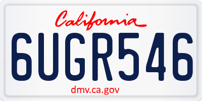 CA license plate 6UGR546