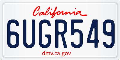 CA license plate 6UGR549