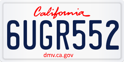 CA license plate 6UGR552
