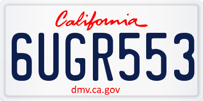 CA license plate 6UGR553